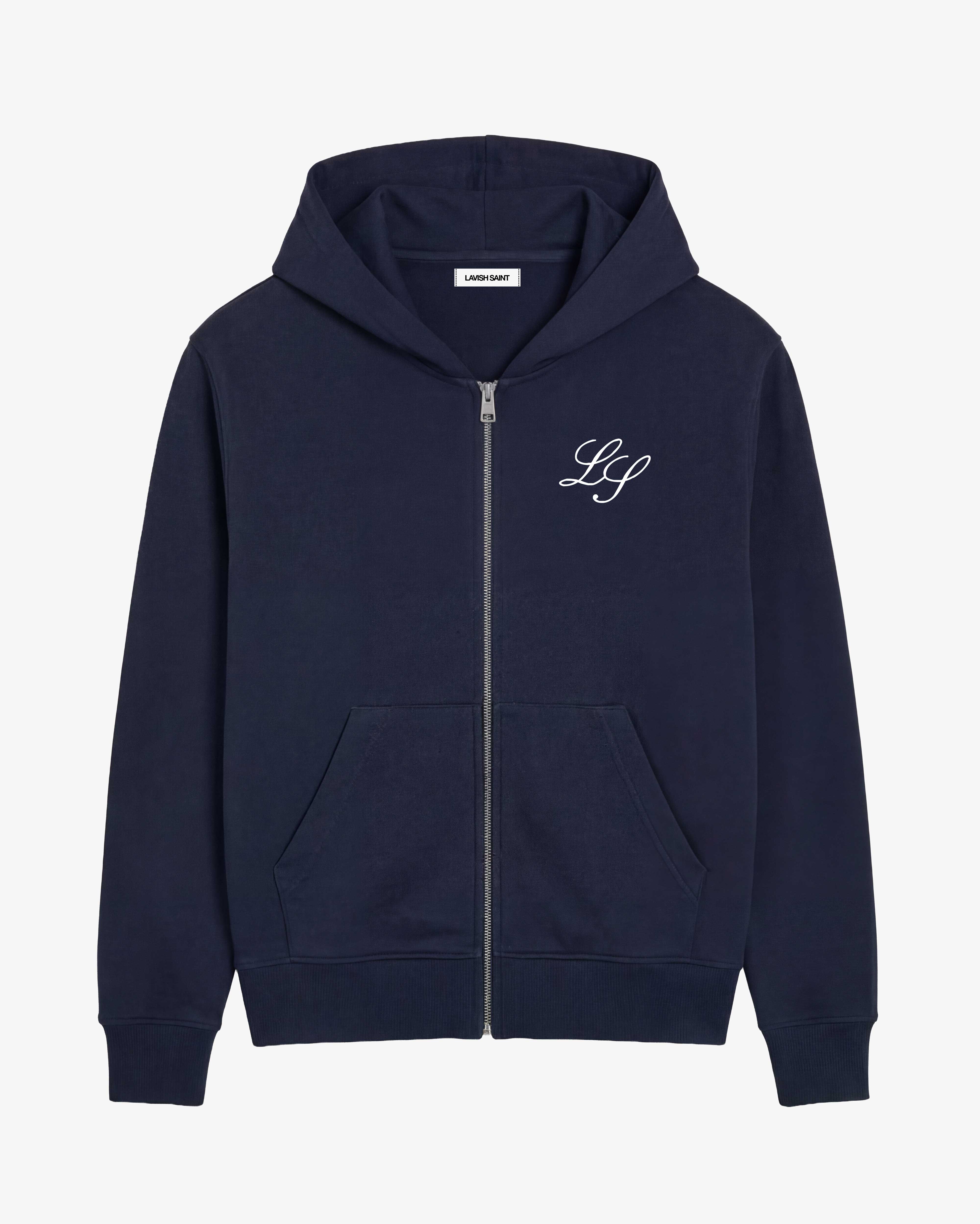 Signature Zip-up Hoodie - Navy – Lavish Saint
