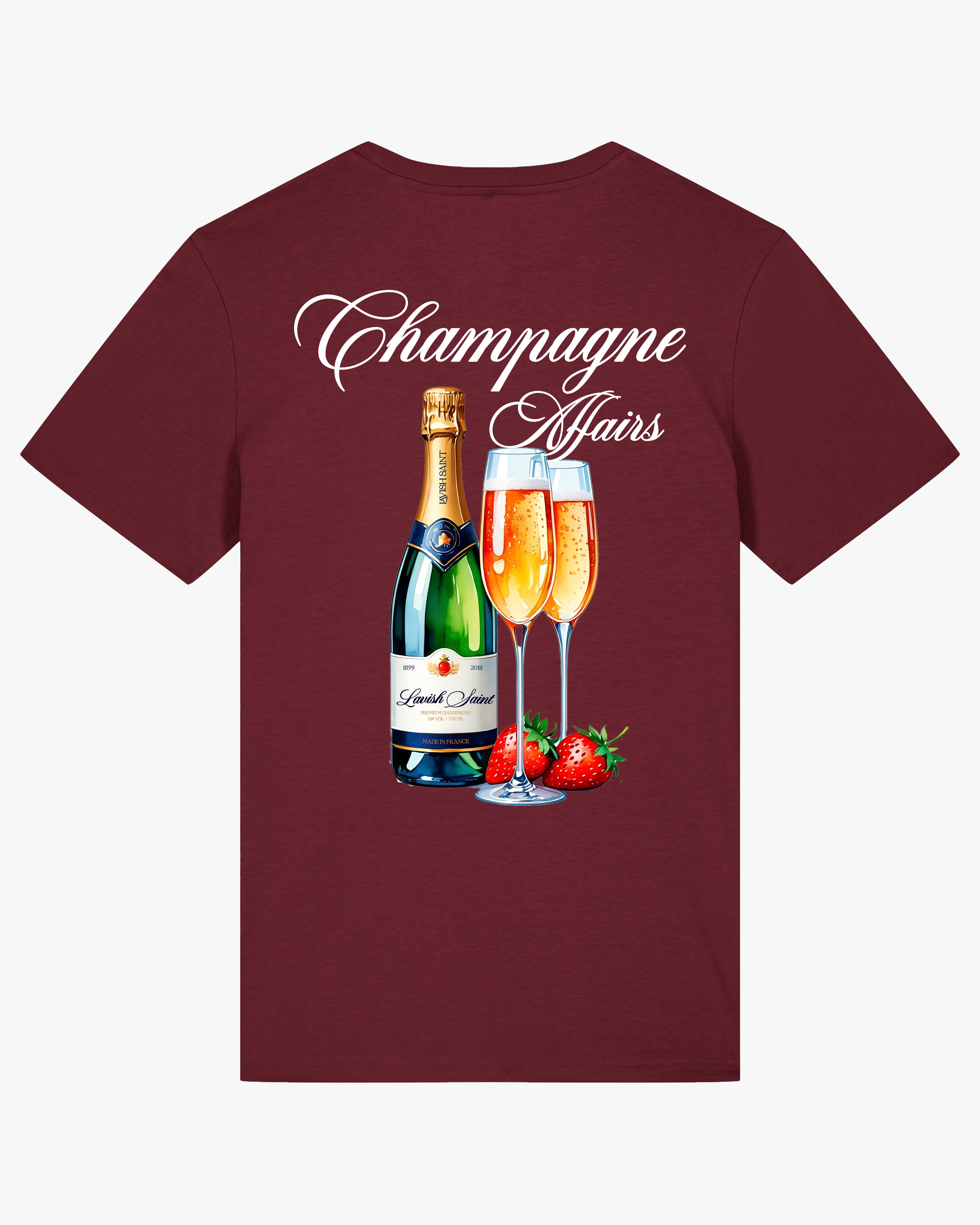 CHAMPAGNE AFFAIRS TEE - BURGUNDY