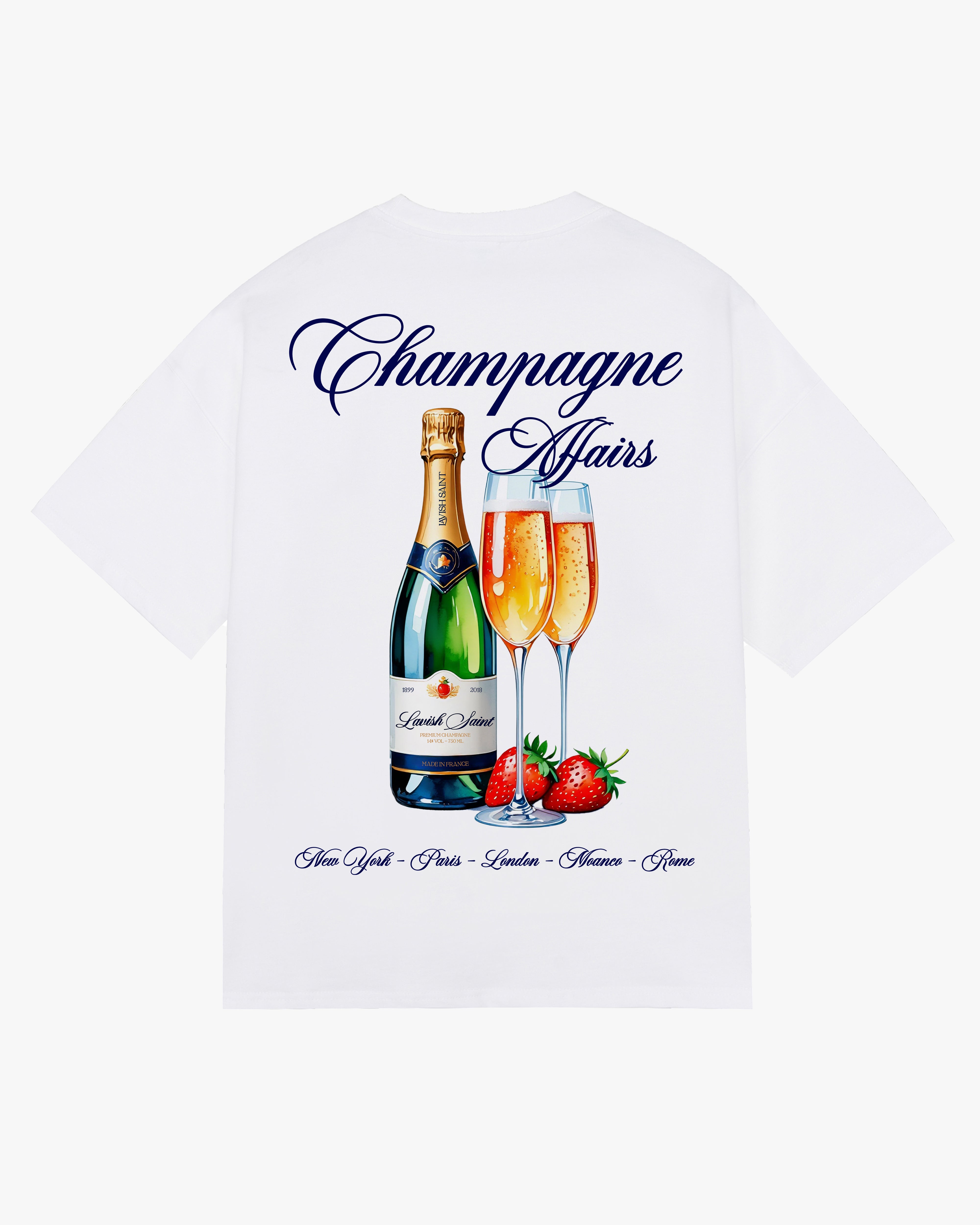 CHAMPAGNE AFFAIRS OVERSIZED TEE - WHITE