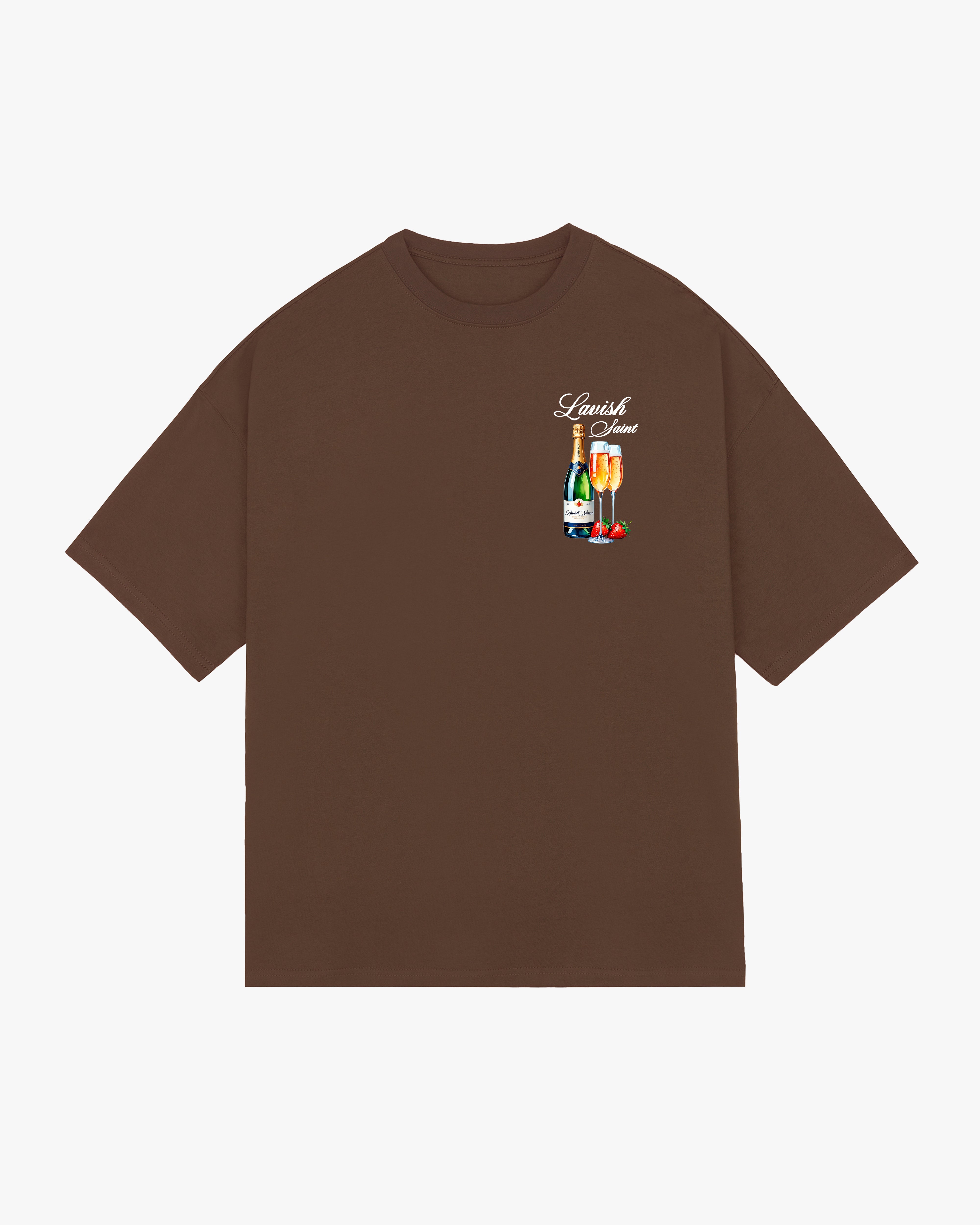 CHAMPAGNE AFFAIRS OVERSIZED TEE - BROWN