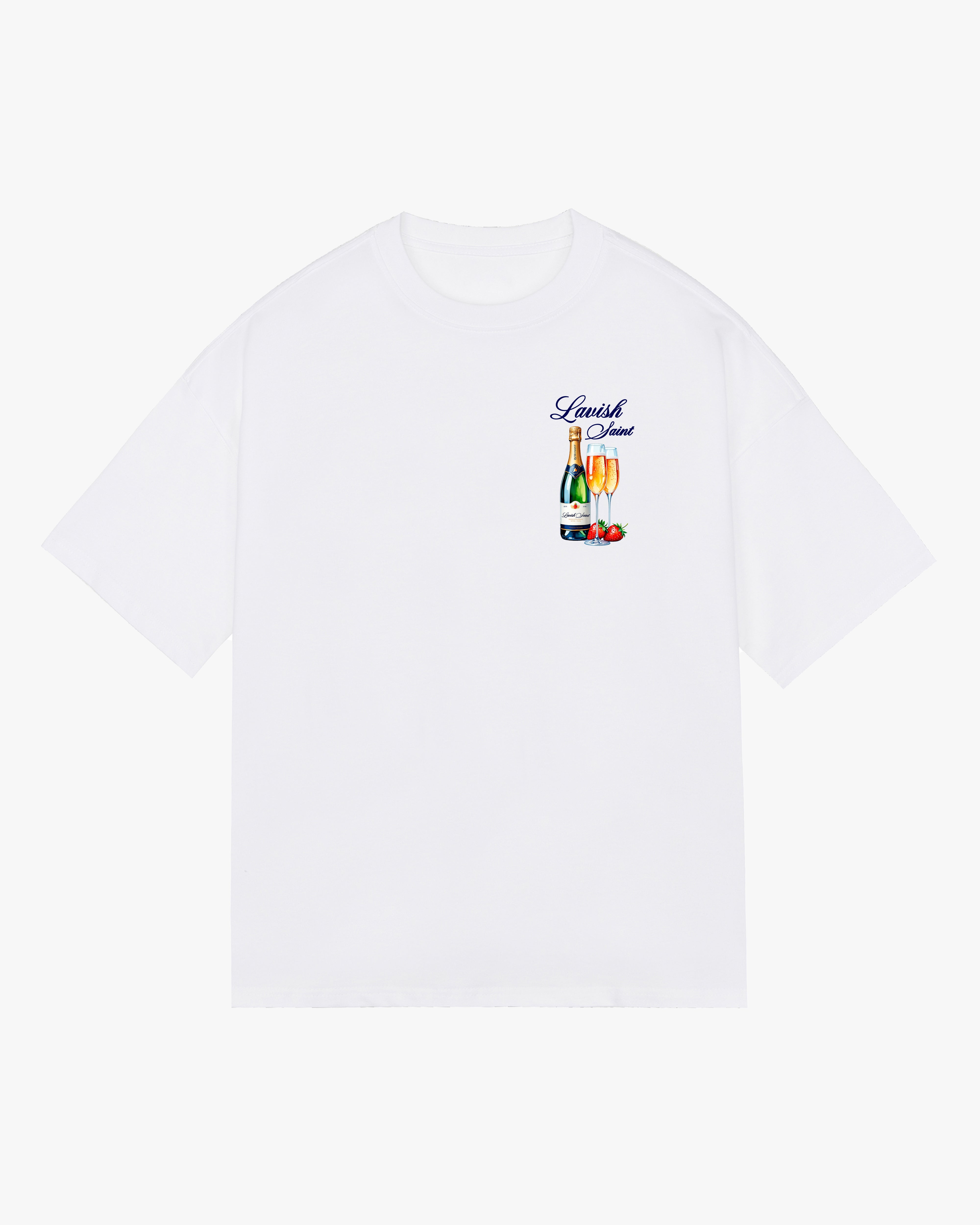 CHAMPAGNE AFFAIRS OVERSIZED TEE - WHITE