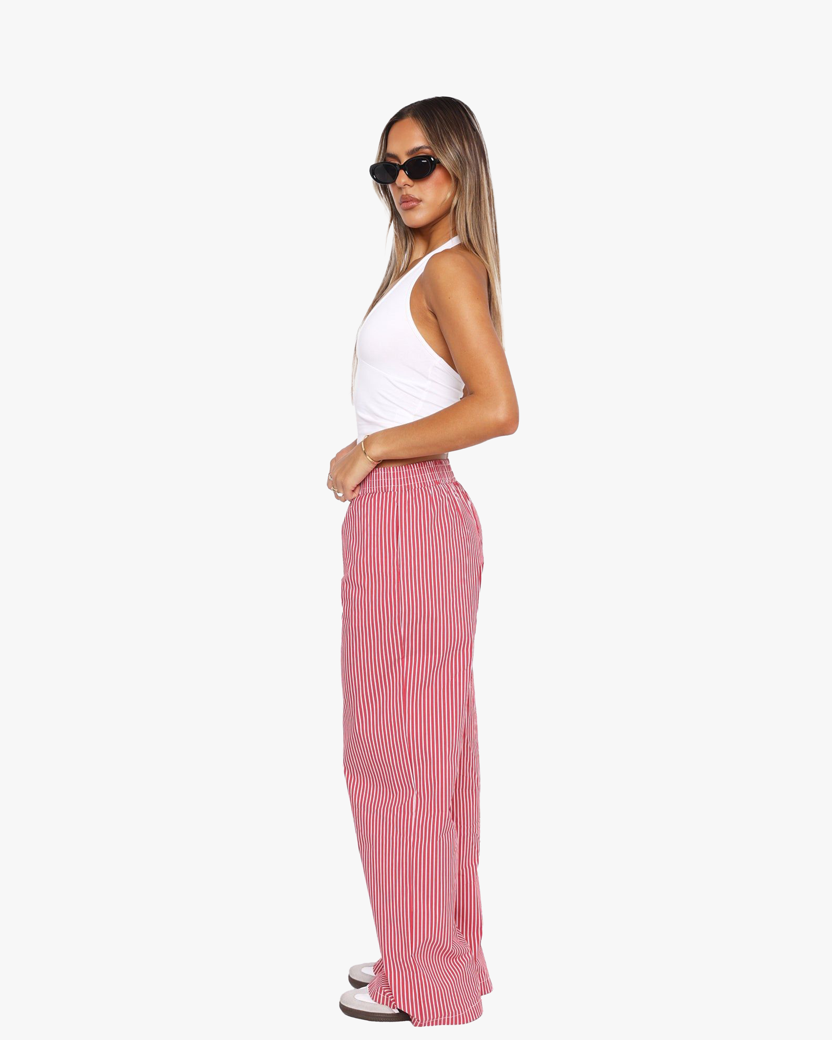 UNISEX STRIPED PANTS - RED