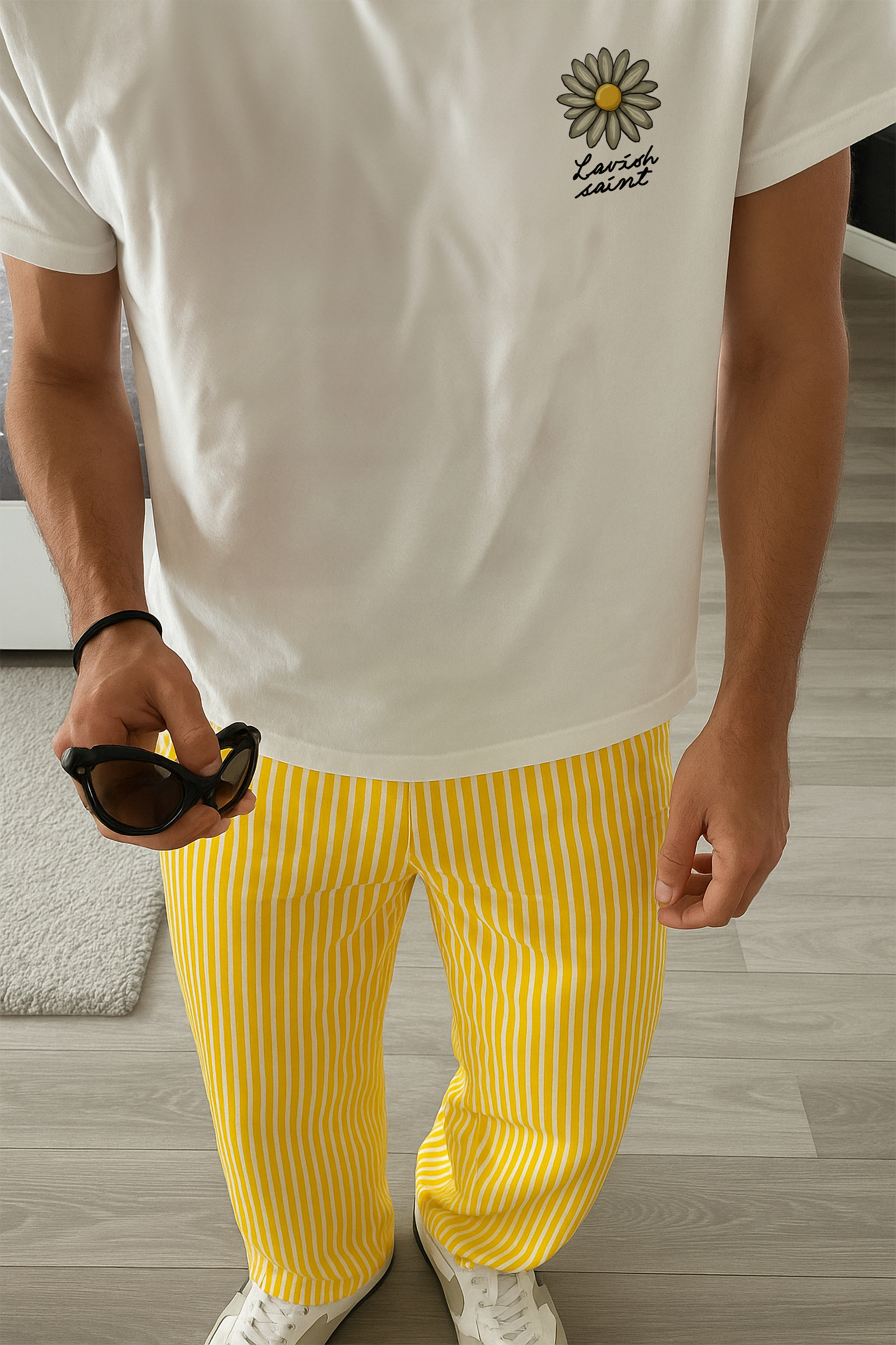 UNISEX STRIPED PANTS - YELLOW